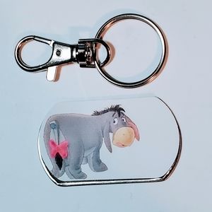 Eeyore Dog Tag Keyring new handmade
